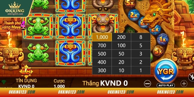 Cách chơi nổ hũ Maya Golden City 4 tại OKKING