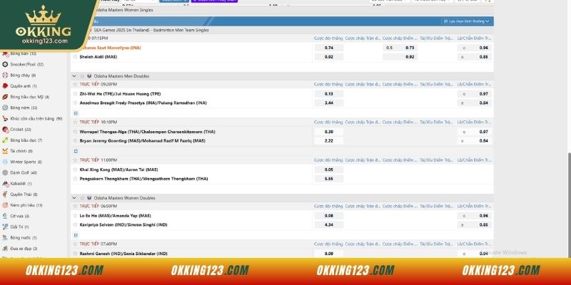 Cách tham gia đặt cược trong mục thể thao OKKING