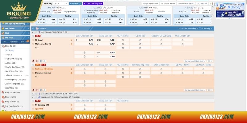 Danh sách trò chơi thể thao được ưa chuộng nhất tại OKKING